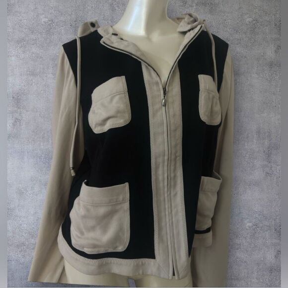 ST.JOHN Stylish Black and Cream Women's Jacket - Picture 1 of 9